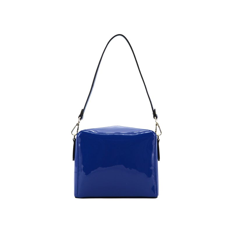 Blue patent leather shoulder bag - Main Image