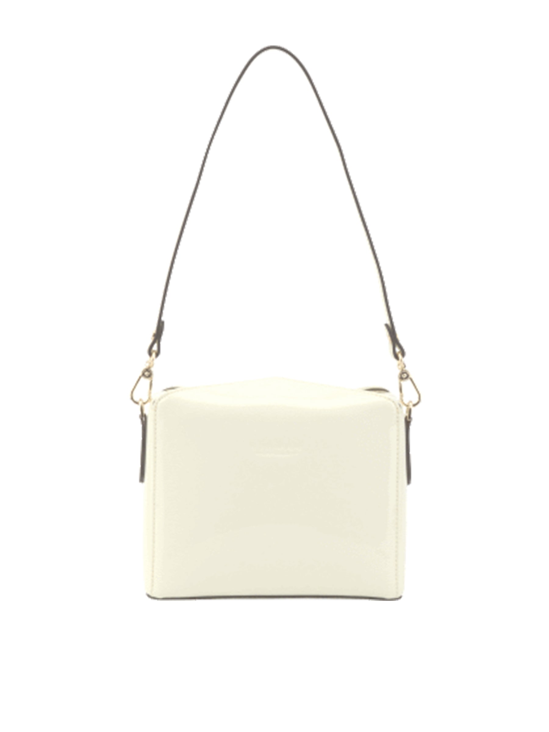 White patent leather shoulder bag