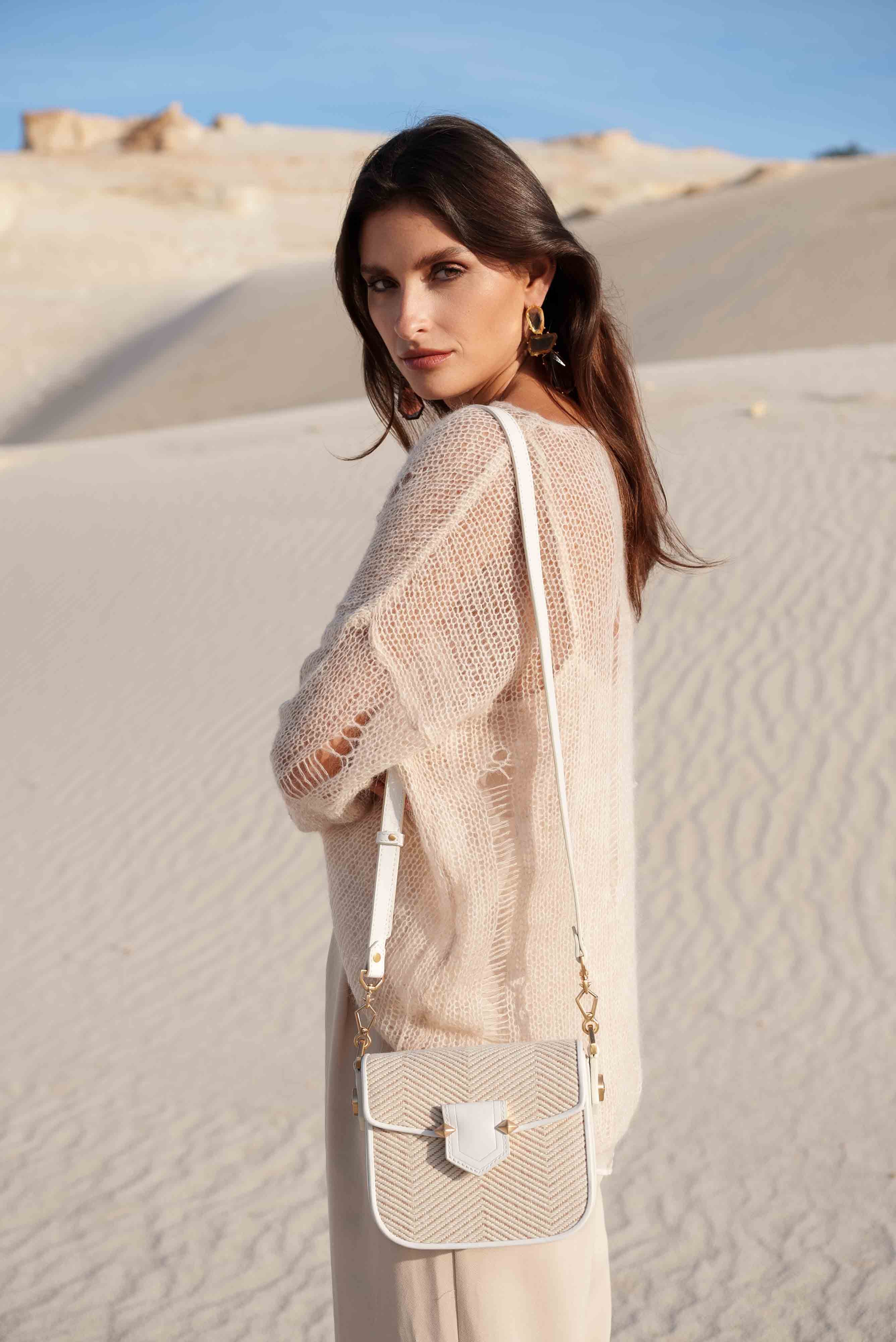 Sèvres Coton - Petit sac à rabat blanc