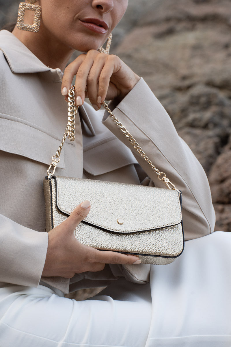 Club | Sac pochette dorée