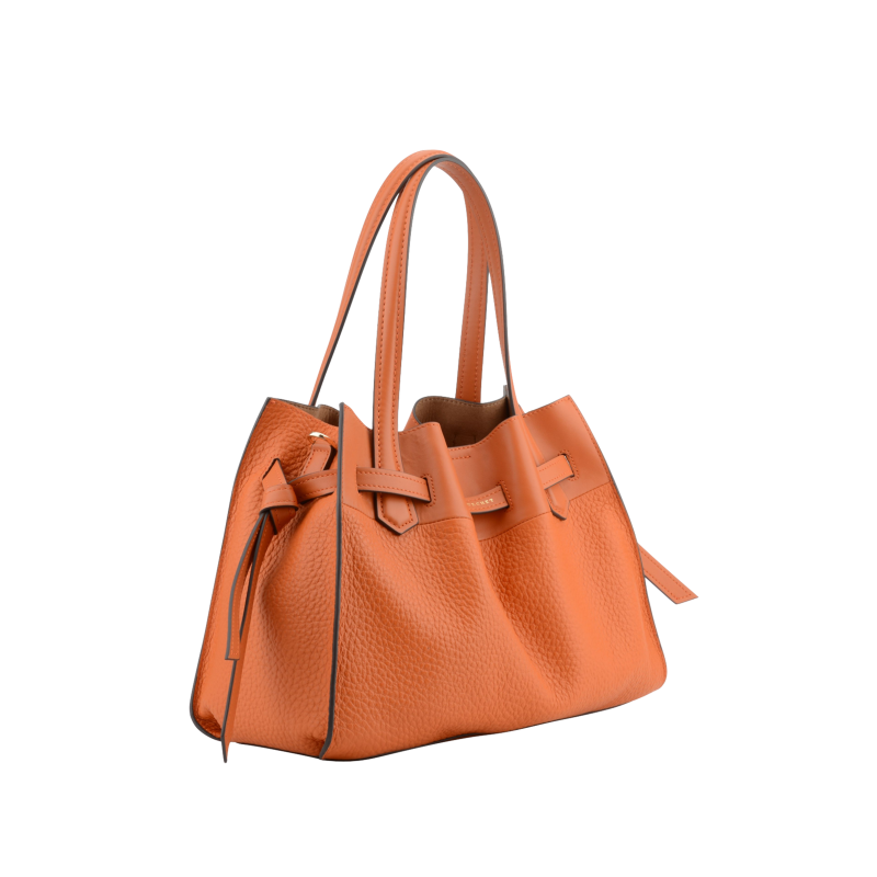 【新品未使用】te+ 手袋 check WOMEN orange 21cm 新品未使用】te+ 手袋 check WOMEN orange 21cm