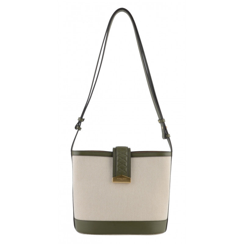 Khaki zipped satchel
