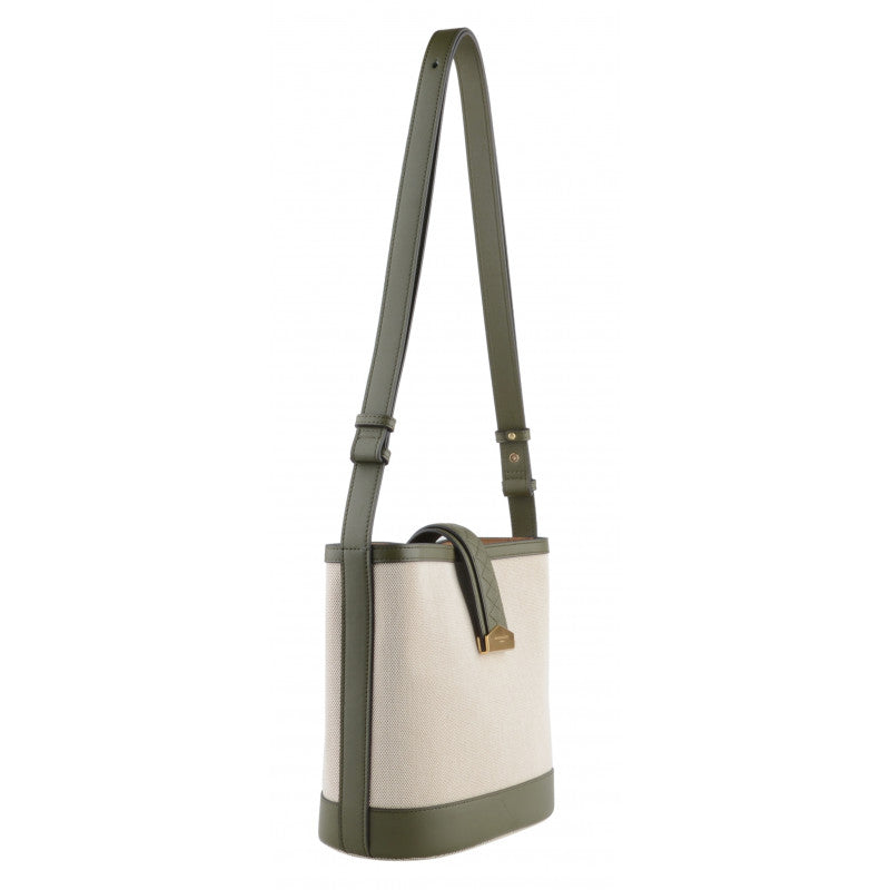 Khaki zipped satchel