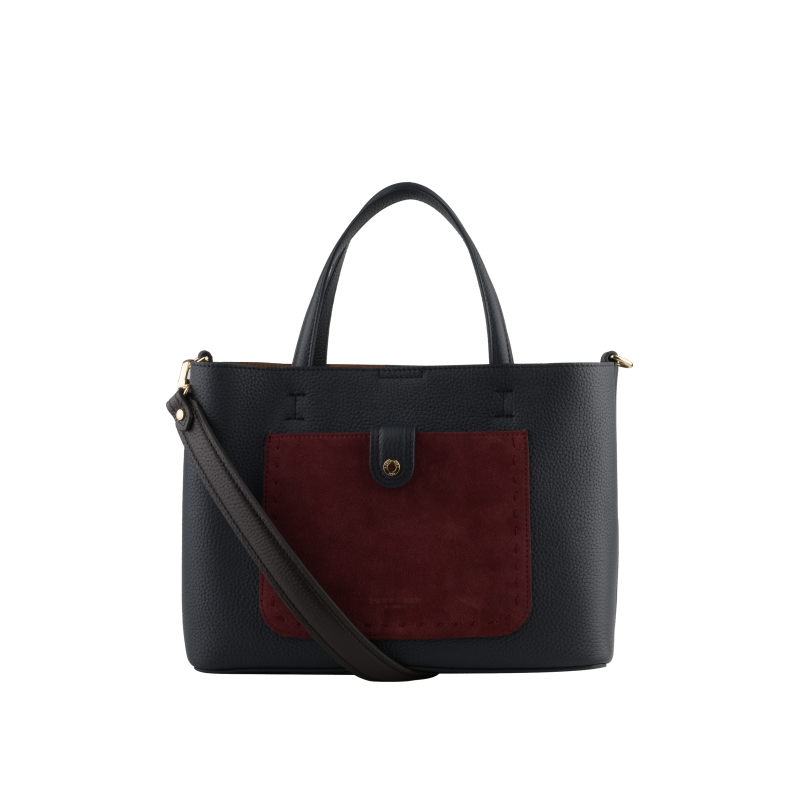 Navy/burgundy handbag