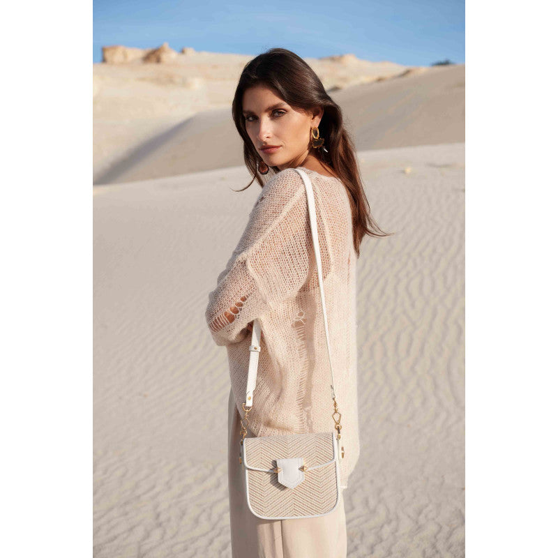 Sèvres Coton - Petit sac à rabat blanc