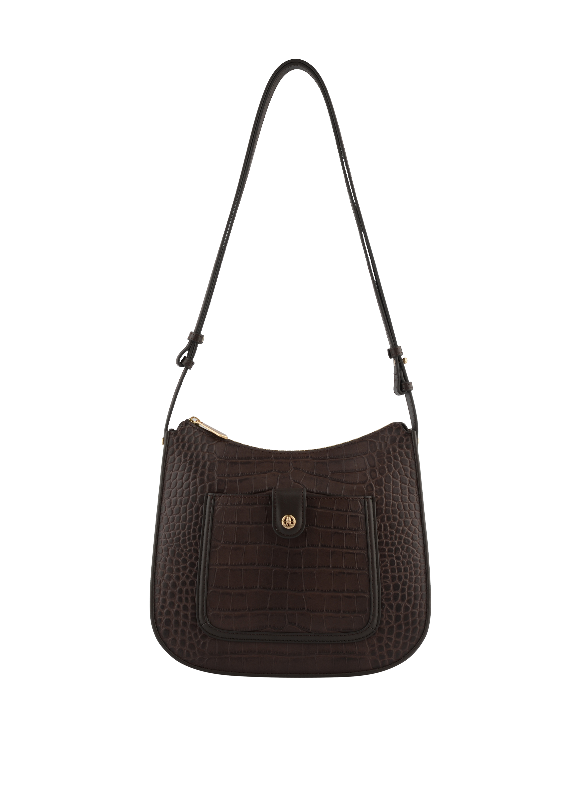 Bride Croco - Besace marron