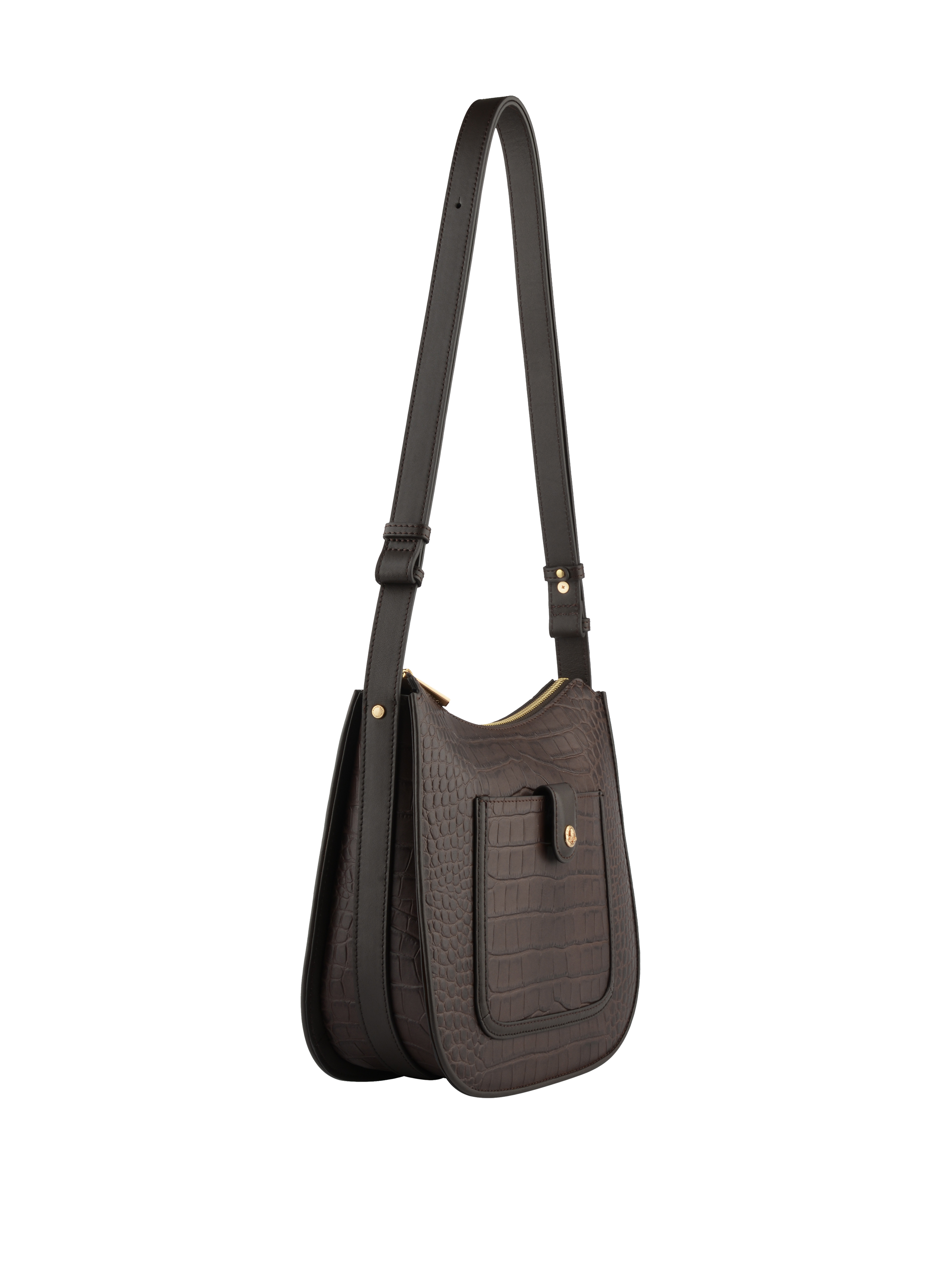 Bride Croco - Besace marron