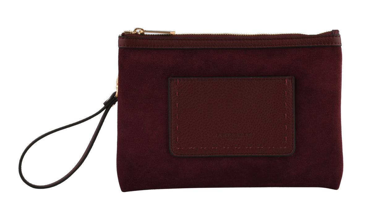 Cassis Suede - Clutch burgundy