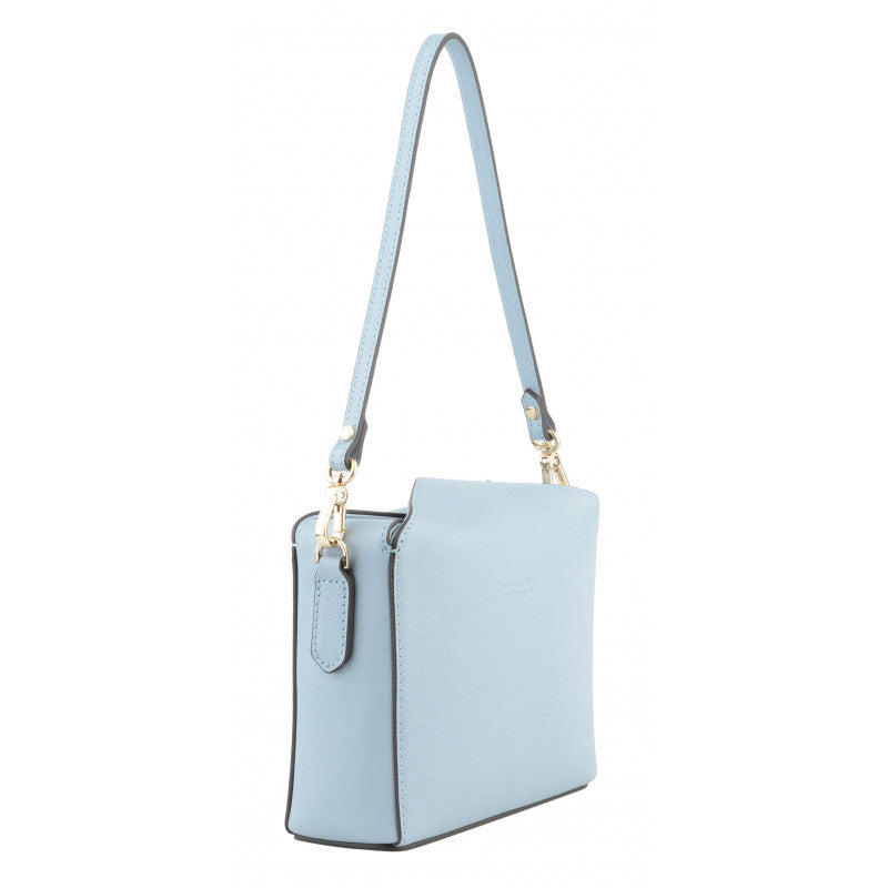Sky blue leather shoulder bag