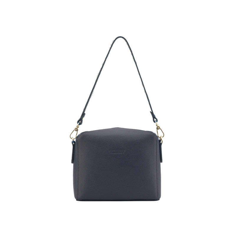 Navy leather shoulder bag