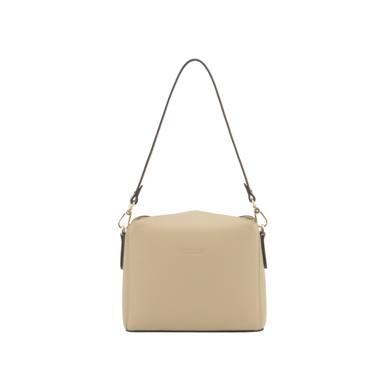 Putty leather shoulder bag