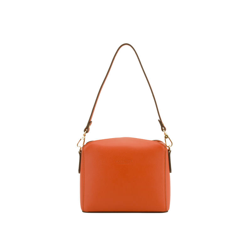 Orange cross-body leather