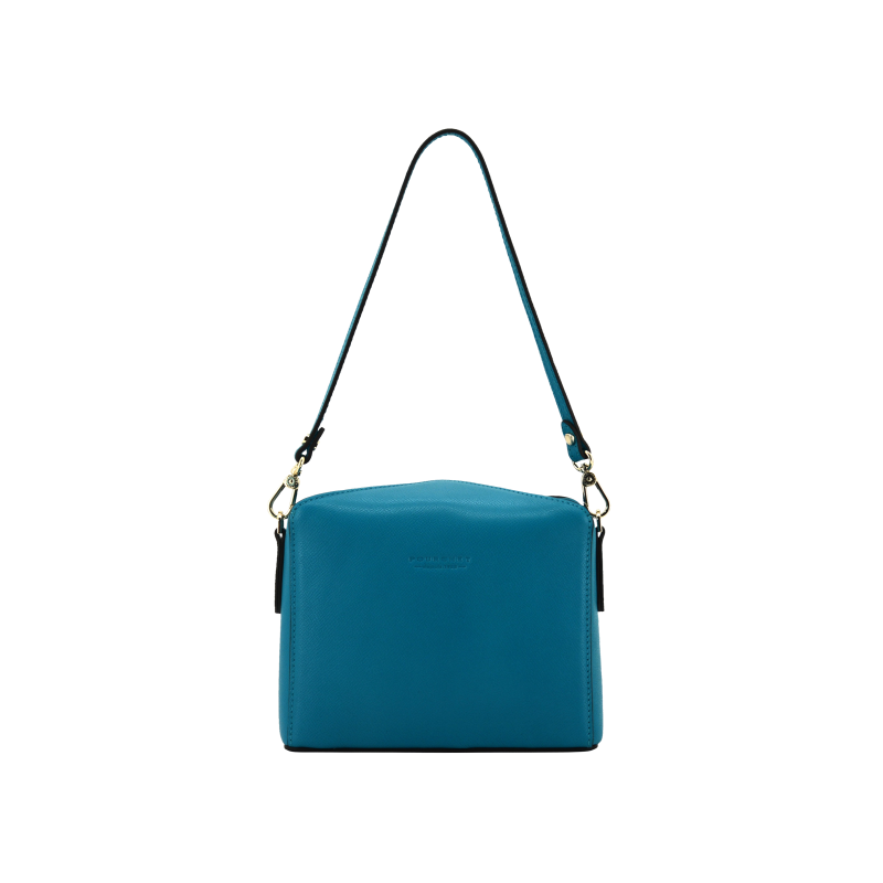 Turquoise leather shoulder bag