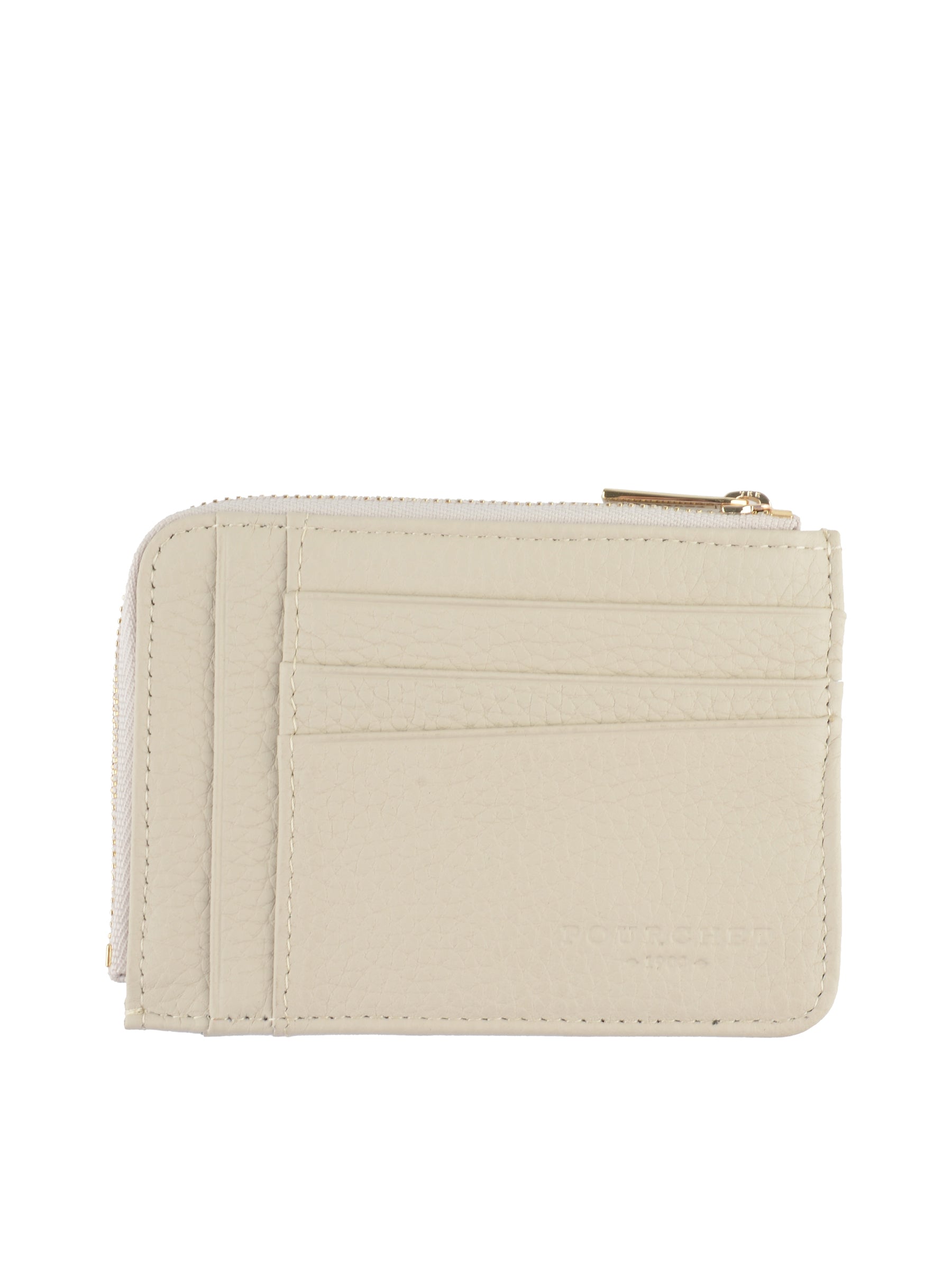 Club - Porte monnaie/carte plat beige