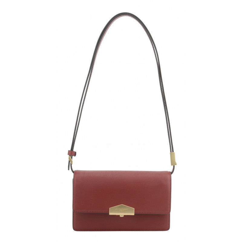Small burgundy shoulder bag