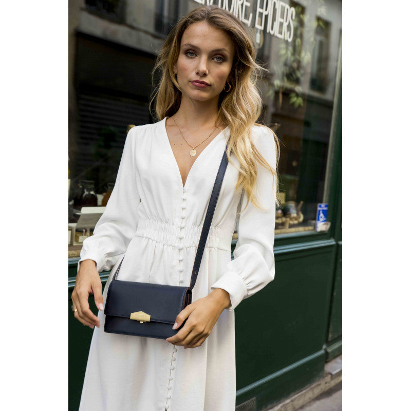 Small navy shoulder bag