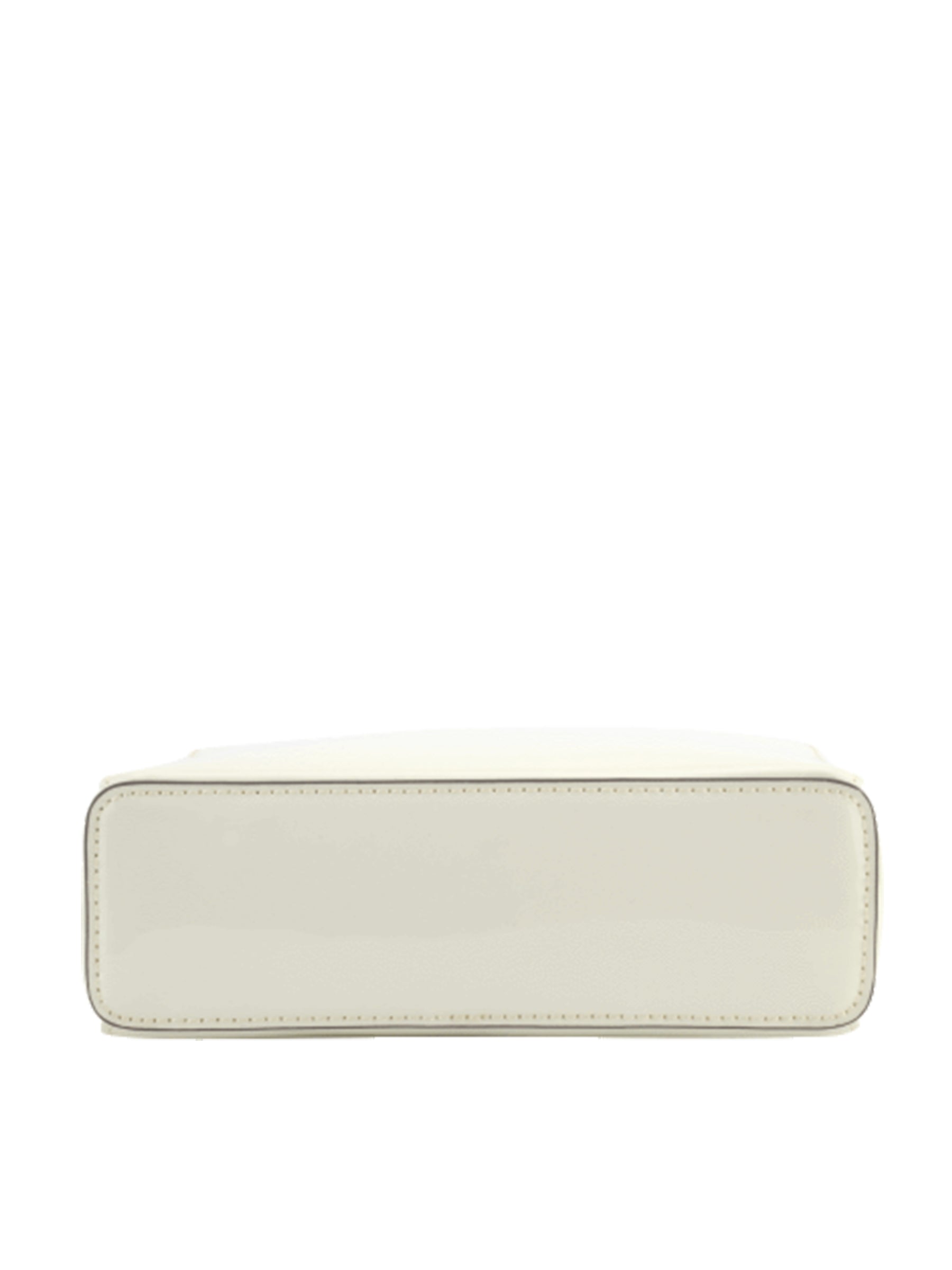 White patent leather shoulder bag